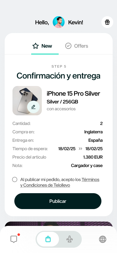 Publicar pedido internacional - Solicita productos del extranjero fácil y rápido